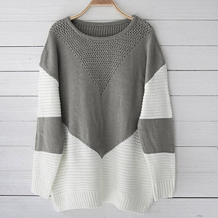 Damen Grobstrick Pullover mit modernem Chevron-Muster und weichfließender Silhouette Drune