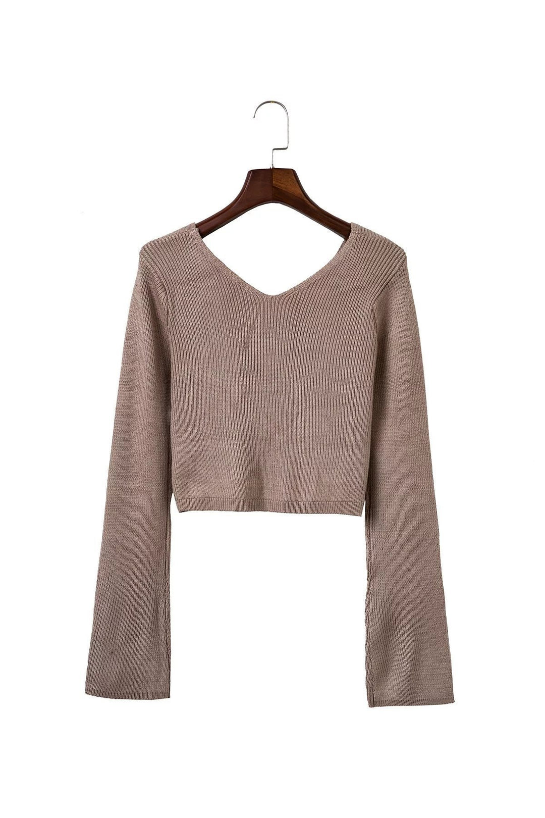 Damen Lässiges Cropped Strickoberteil mit asymmetrischem Schnitt und tailliertem Rock Drune