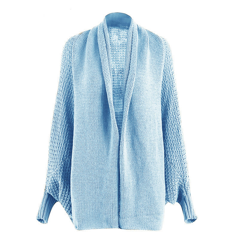 Damen Oversized Strickponcho mit strukturiertem Design und fransen Details Drune