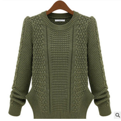 Damen Grobstrickpullover mit strukturiertem Design und seitlichen Taschen Drune
