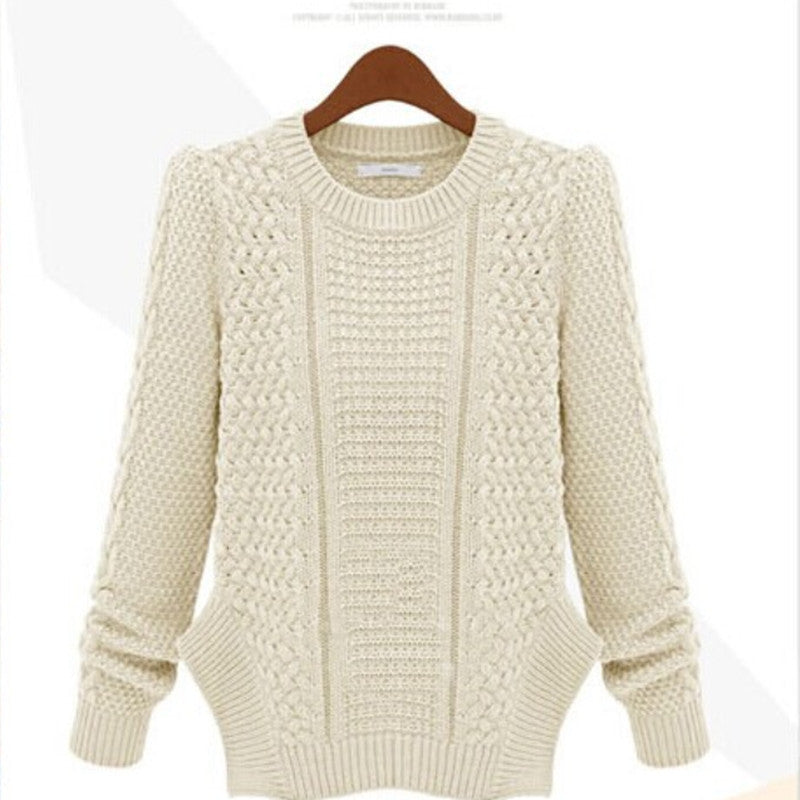 Damen Grobstrickpullover mit strukturiertem Design und seitlichen Taschen Drune
