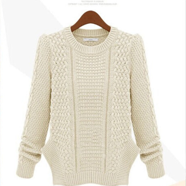 Damen Grobstrickpullover mit strukturiertem Design und seitlichen Taschen Drune