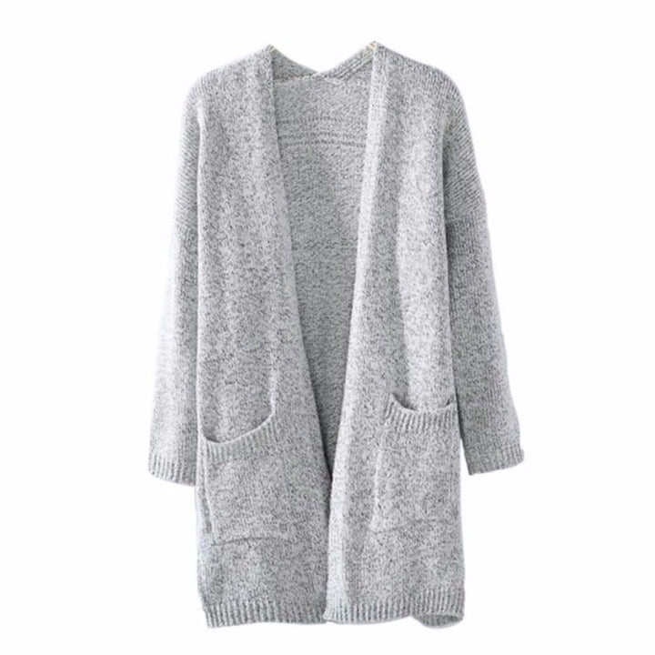 Damen Grobstrick Cardigan mit offenen Taschen und lässiger Silhouette Drune