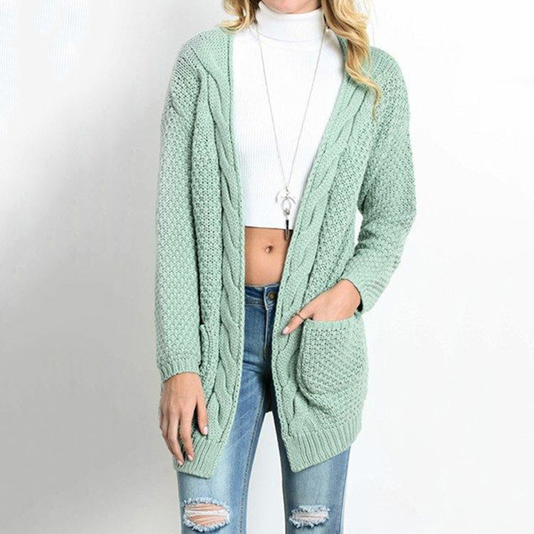 Damen Grobstrick Cardigan mit lässigem Schnitt und großen Taschen Drune