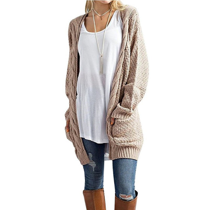 Damen Grobstrick Cardigan mit lässigem Schnitt und großen Taschen Drune