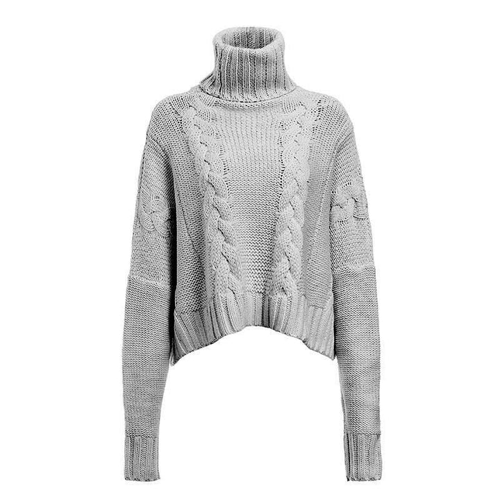 Damen Grobstrickpullover mit hochabschließendem Rollkragen und lässigem Schnitt Drune