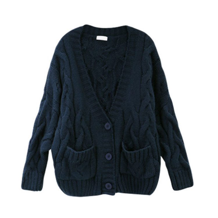Damen Grobstrick Cardigan mit klassischem Zopfmuster und praktischen Taschen Drune