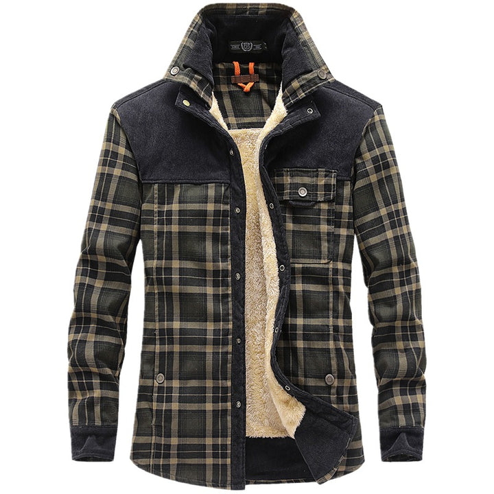 Herren Gemusterte Flanelljacke mit Fleece Futter Drune