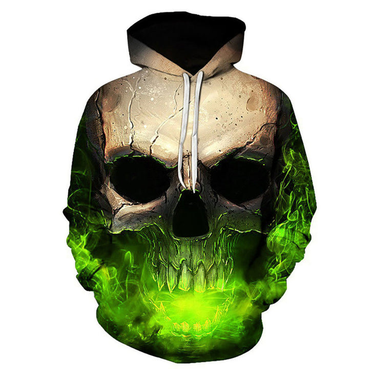 Unisex Kapuzenpullover mit 3D-Schädelprint und Rauch-Effekt Drune