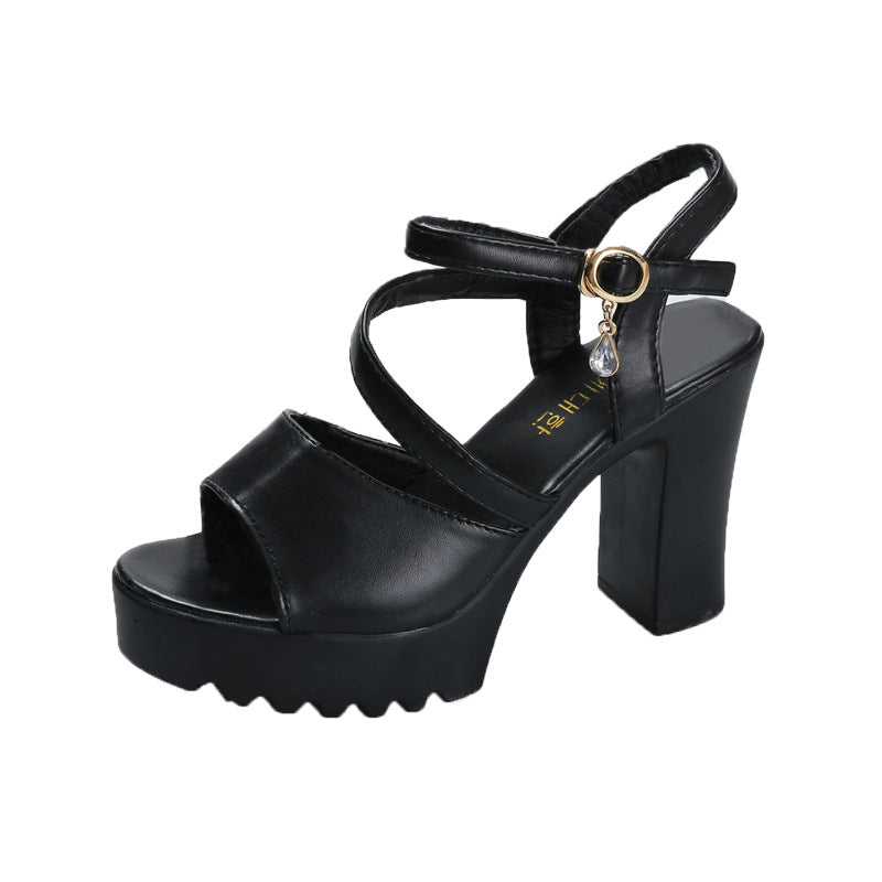 Damen High-Heel Sandalen mit modischem Ketten-Design und bequemer Absatzhöhe Drune