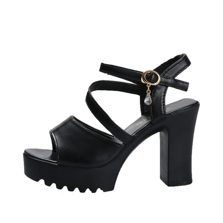 Damen High-Heel Sandalen mit modischem Ketten-Design und bequemer Absatzhöhe Drune