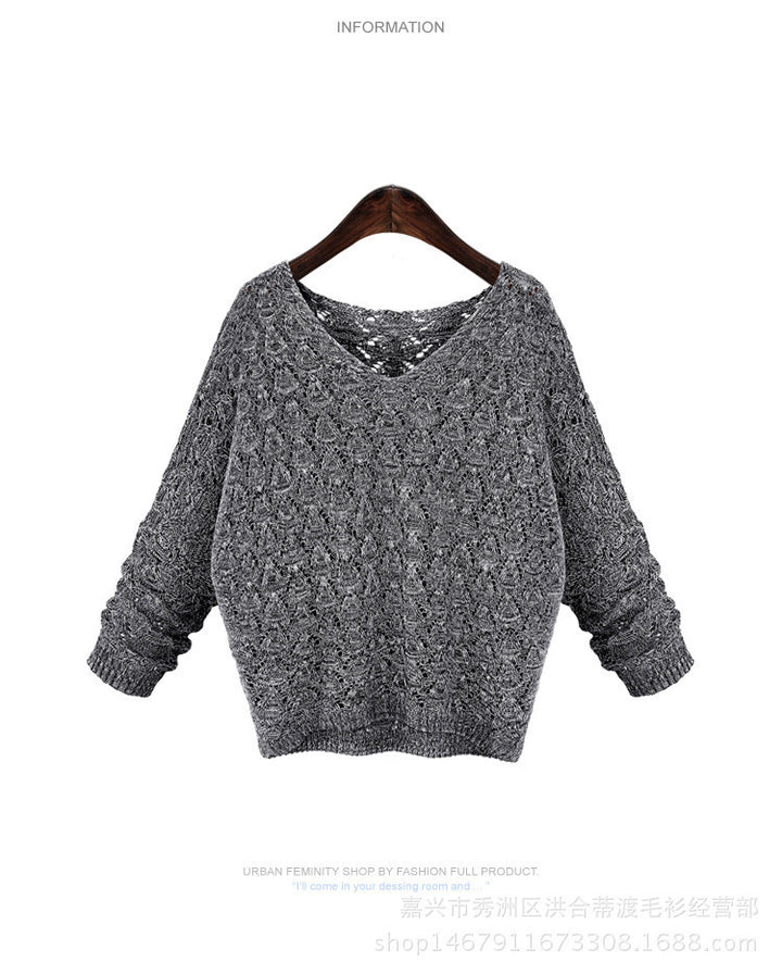 Damen luftiger Strickpullover mit filigranem Ajour-Muster Drune