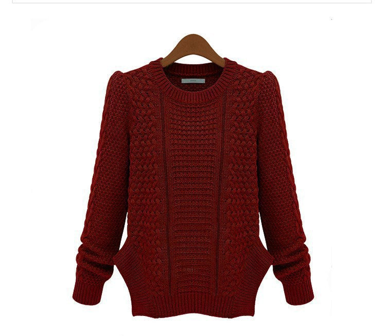 Damen Grobstrickpullover mit strukturiertem Design und seitlichen Taschen Drune