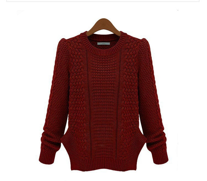 Damen Grobstrickpullover mit strukturiertem Design und seitlichen Taschen Drune