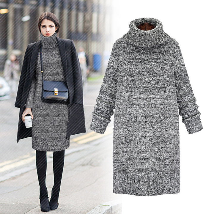 Damen Oversized Strickkleid mit Rollkragen und lässigem Schnitt Drune