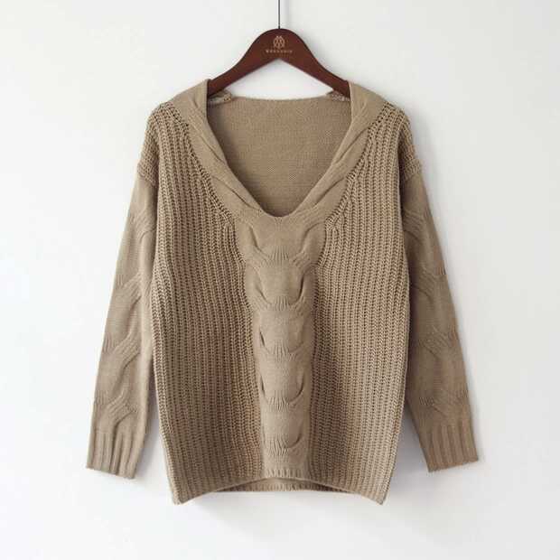 Damen Strickpullover mit weiter Passform und Ajour-Muster Drune