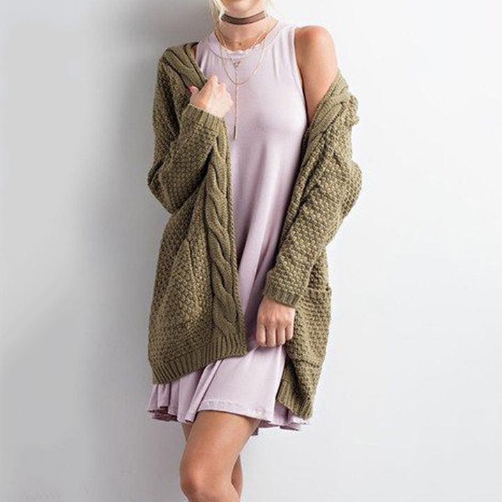 Damen Grobstrick Cardigan mit lässigem Schnitt und großen Taschen Drune