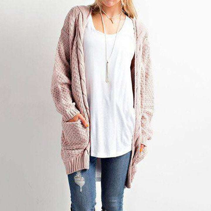Damen Grobstrick Cardigan mit lässigem Schnitt und großen Taschen Drune