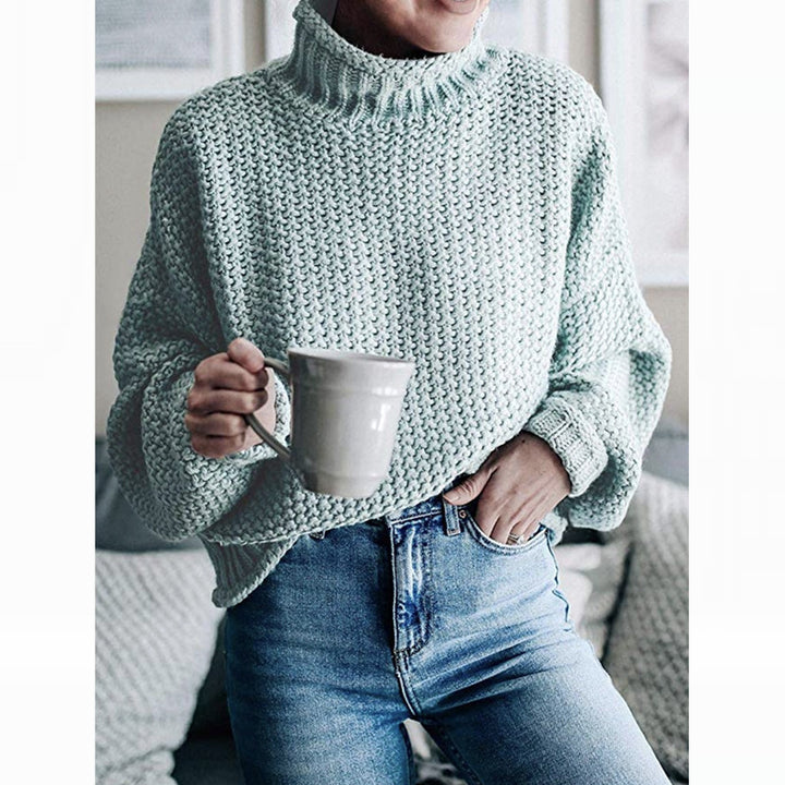 Damen Hochwertiger Strickpullover mit Rollkragen und lässiger Passform Drune