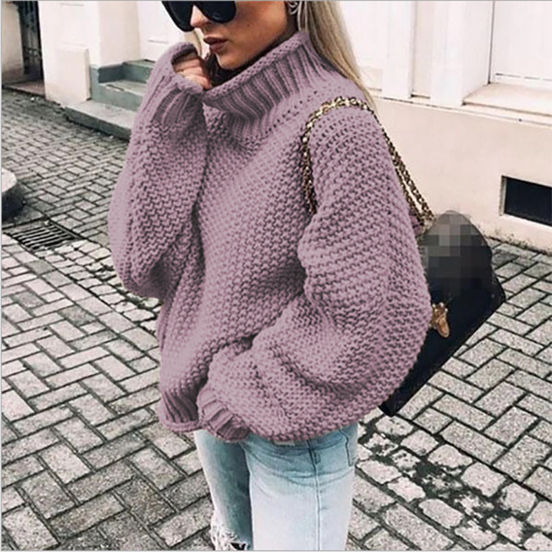 Damen Hochwertiger Strickpullover mit Rollkragen und lässiger Passform Drune