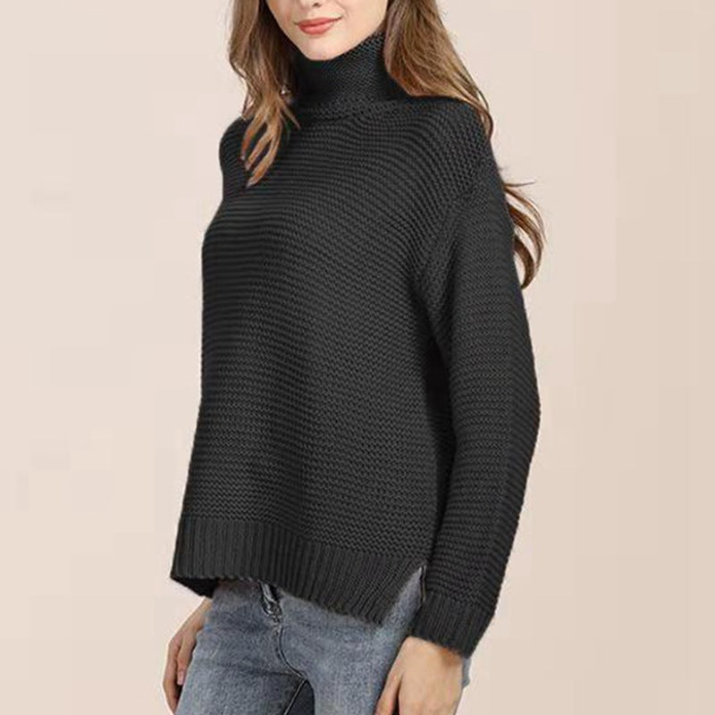 Damen Grobstrickpullover mit hochabschließendem Rollkragen und lässiger Passform Drune