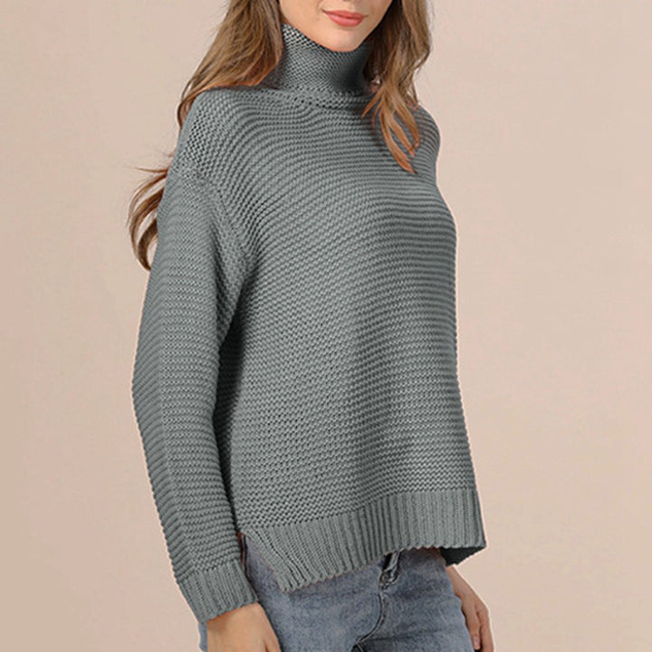 Damen Grobstrickpullover mit hochabschließendem Rollkragen und lässiger Passform Drune