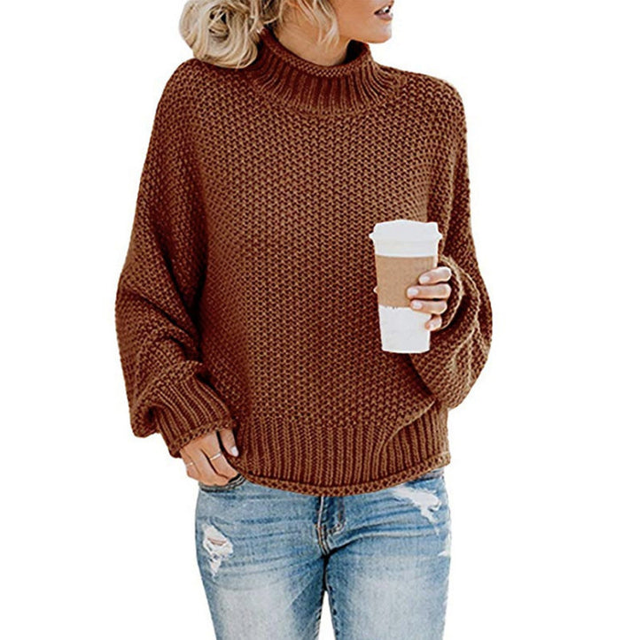 Damen Hochwertiger Strickpullover mit Rollkragen und lässiger Passform Drune