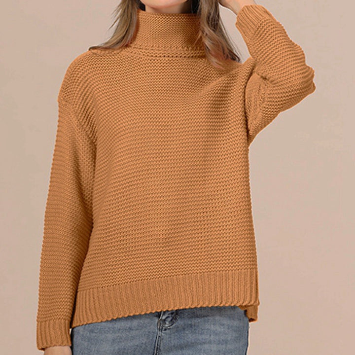 Damen Grobstrickpullover mit hochabschließendem Rollkragen und lässiger Passform Drune