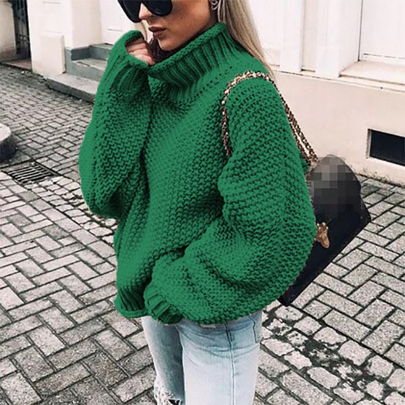 Damen Hochwertiger Strickpullover mit Rollkragen und lässiger Passform Drune