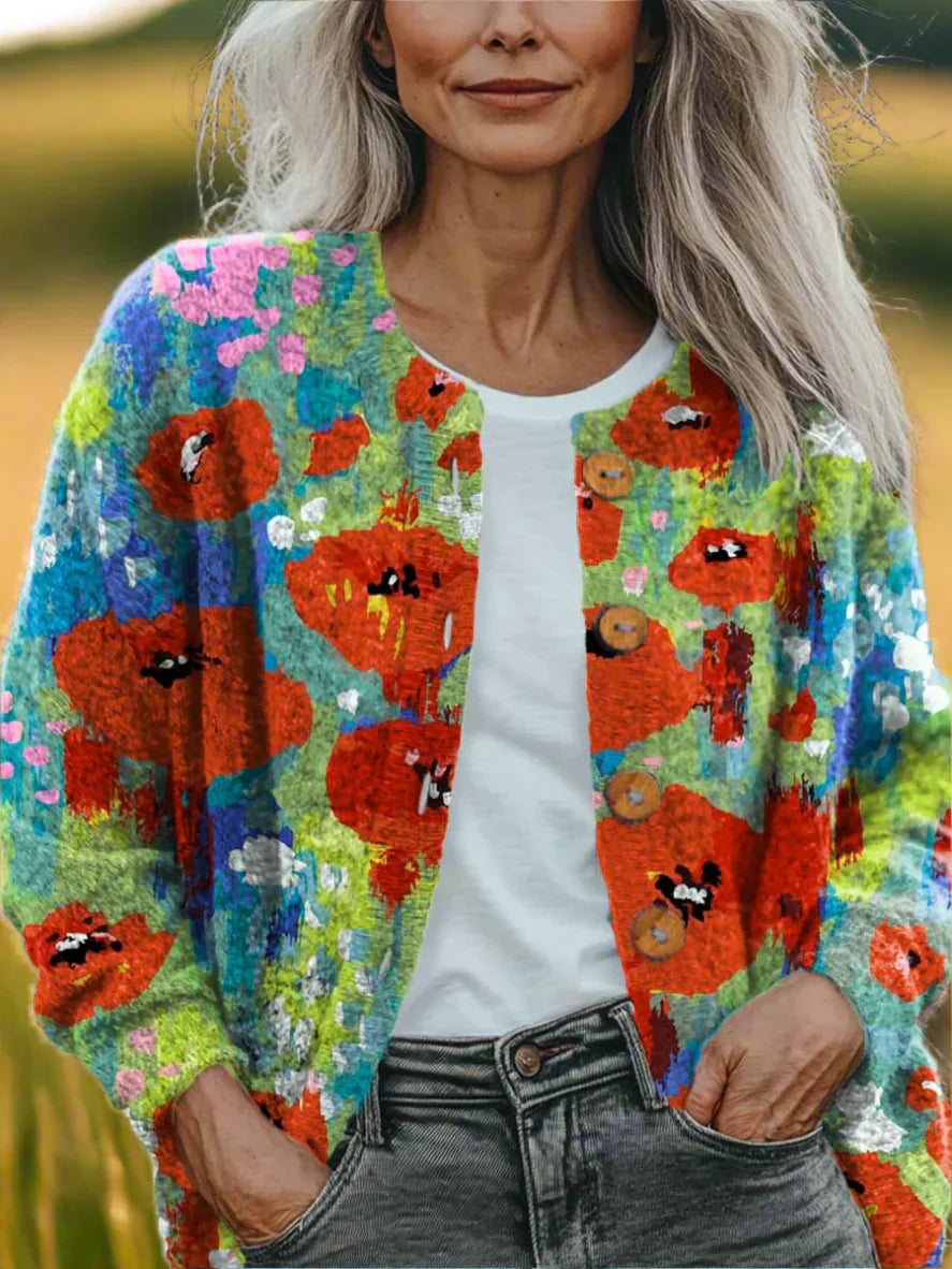 Drune | Stylische Patchwork-Strickjacke für Damen