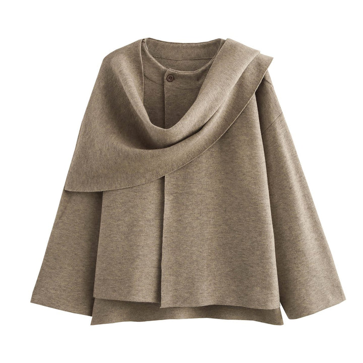 Drune | Blend Cape mit Schal - Elegantes drapiertes Design - Bequemes Drune | Blend - Winter- und Herbst-Oberbekleidung