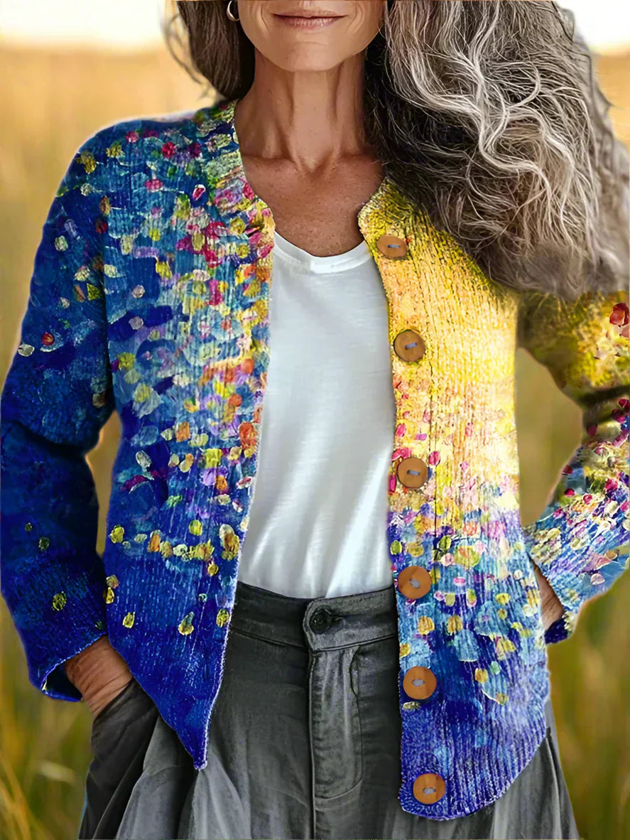 Drune | Stylische Patchwork-Strickjacke für Damen