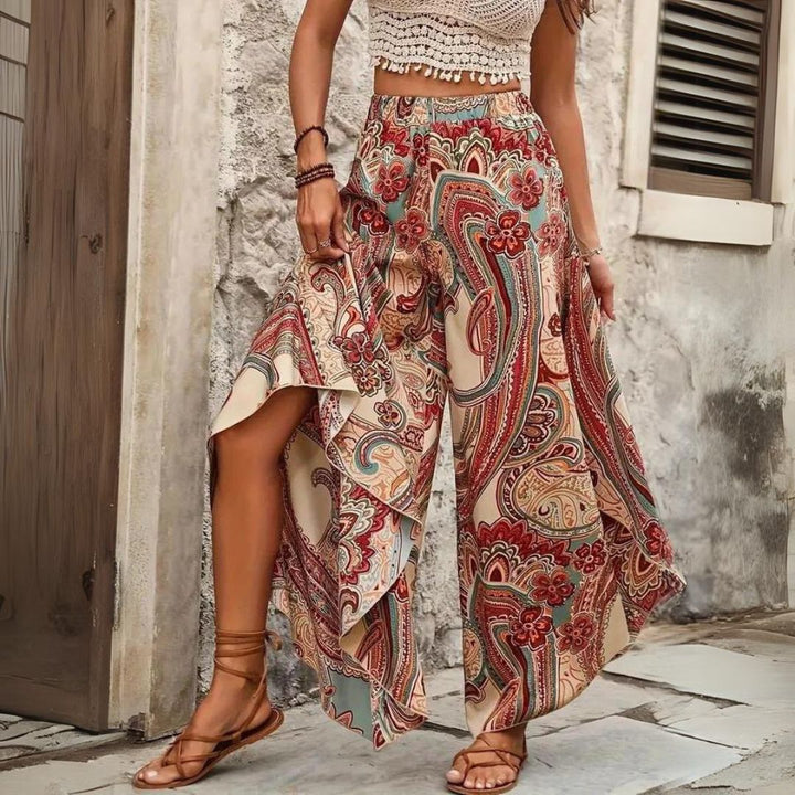 Drune | Boho Paisley-Hose mit weitem Bein