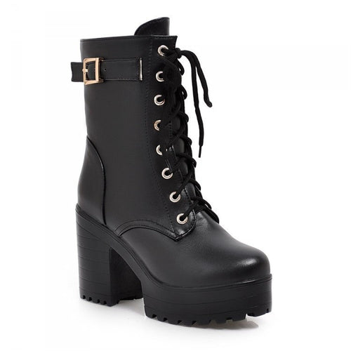 Drune | Stiefel mit Schnürung und Schnalle