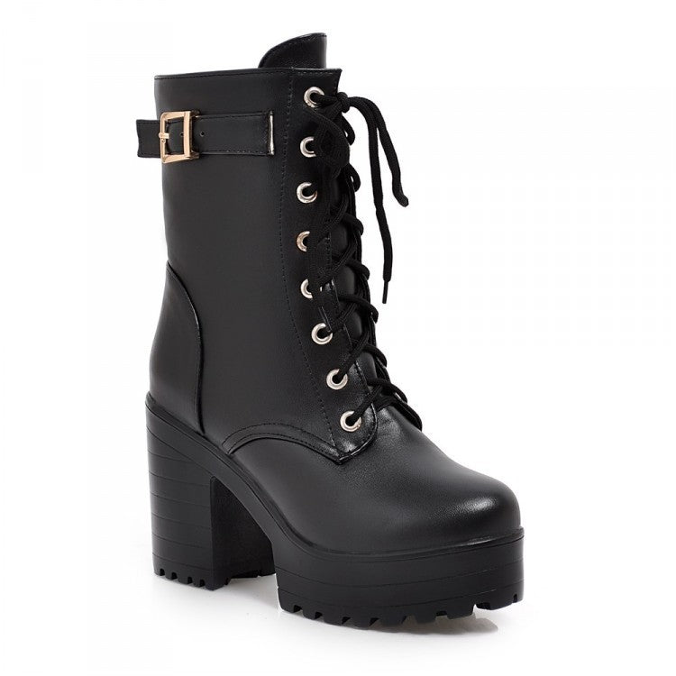 Drune | Stiefel mit Schnürung und Schnalle