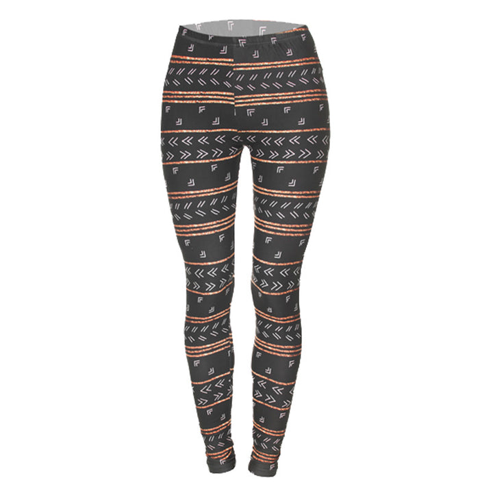 Damen Ethno-Print Leggings mit hohem Bund und elastischem Stretchstoff Drune