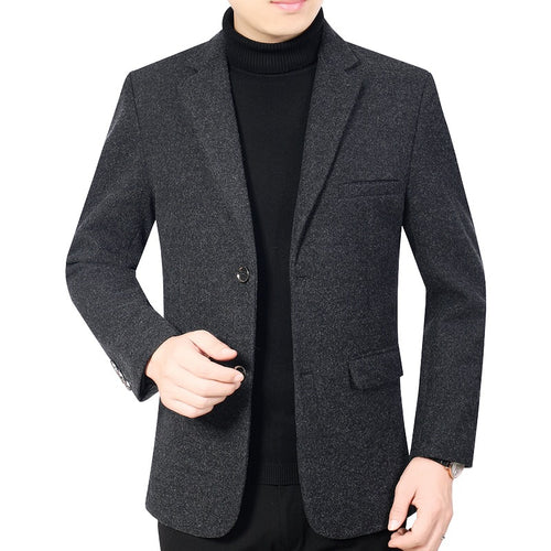 Herren Elegantes Wollmix-Sakko mit Slim Fit und Reverskragen Drune