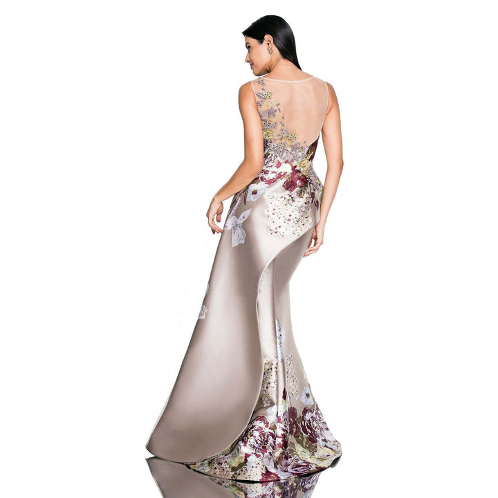 Damen Elegantes Maxikleid mit floralen Applikationen und asymmetrischem Saum Drune