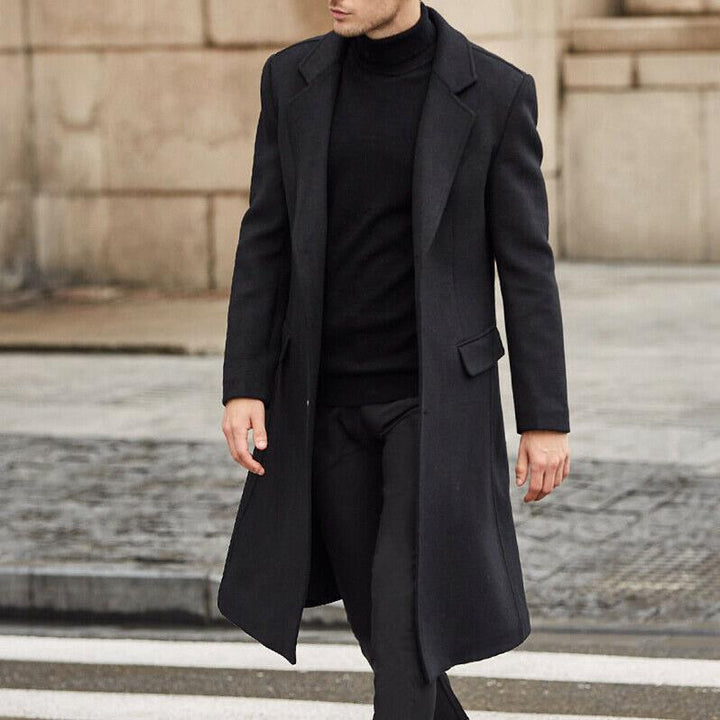 Herren eleganter Langmantel aus hochwertigem Material Drune