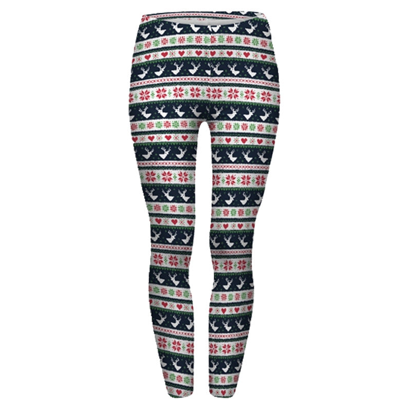 Damen Ethno-Print Leggings mit hohem Bund und elastischem Stretchstoff Drune