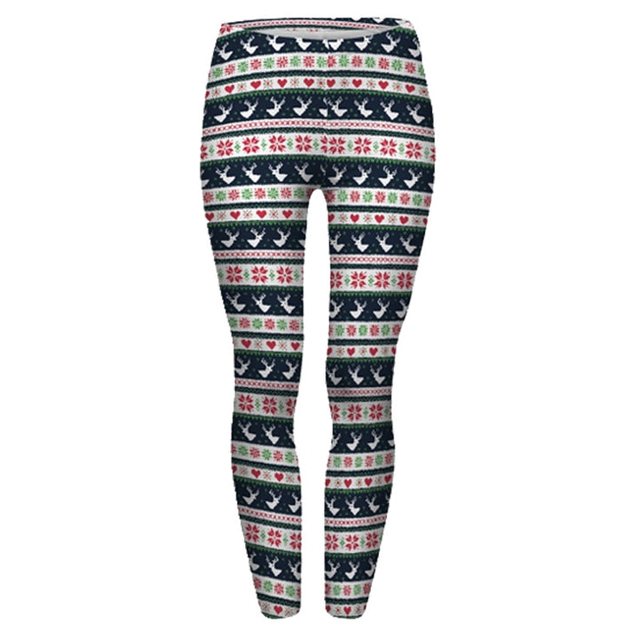 Damen Ethno-Print Leggings mit hohem Bund und elastischem Stretchstoff Drune