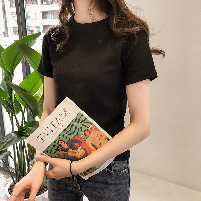 Damen Baumwoll T-Shirt mit modernem Rundhalsausschnitt und bequemen Schnitt