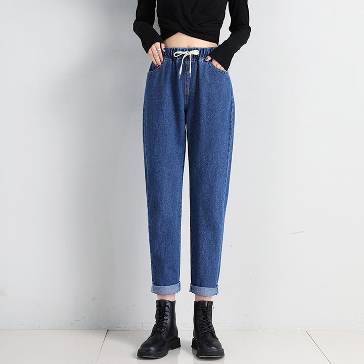 Damen Bequeme Jeans mit elastischem Bund und seitlichen Taschen Drune