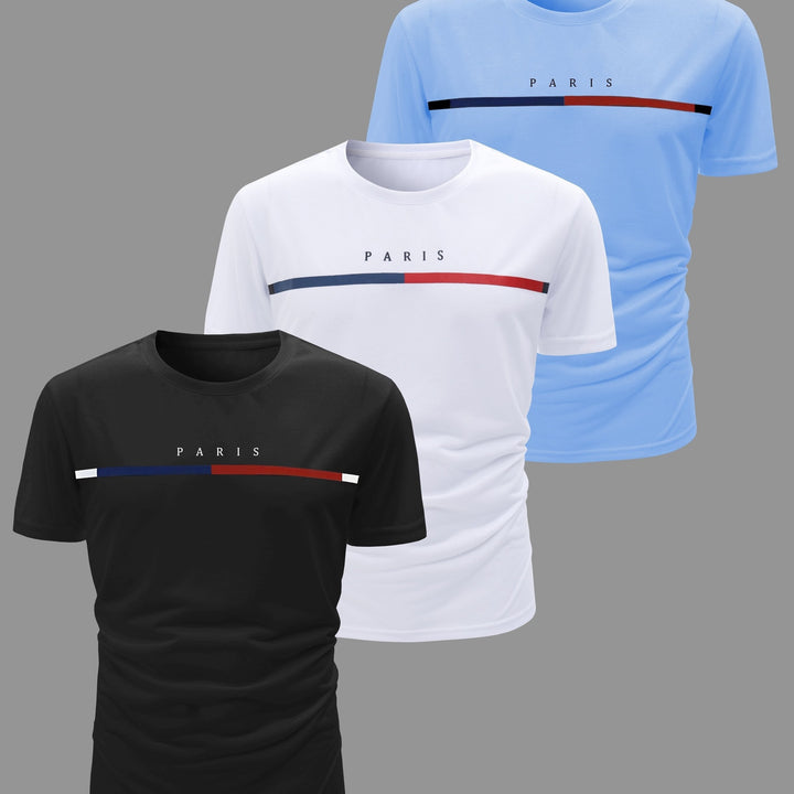 Drune | 3 Pack Herren Lässig Kurzarm T-shirts