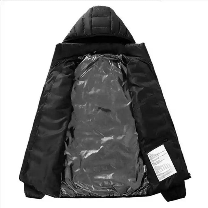 Herren wattierte Steppjacke mit Kapuze, ultraleicht und winddicht Drune