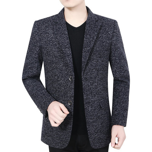 Herren Strukturiertes Casual-Sakko mit dezentem Melange-Effekt und Zweiknopf-Silhouette Drune