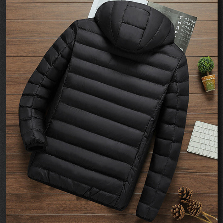 Herren Leichte gesteppte Kapuzenjacke mit Thermofutter und Reißverschlusstaschen Drune
