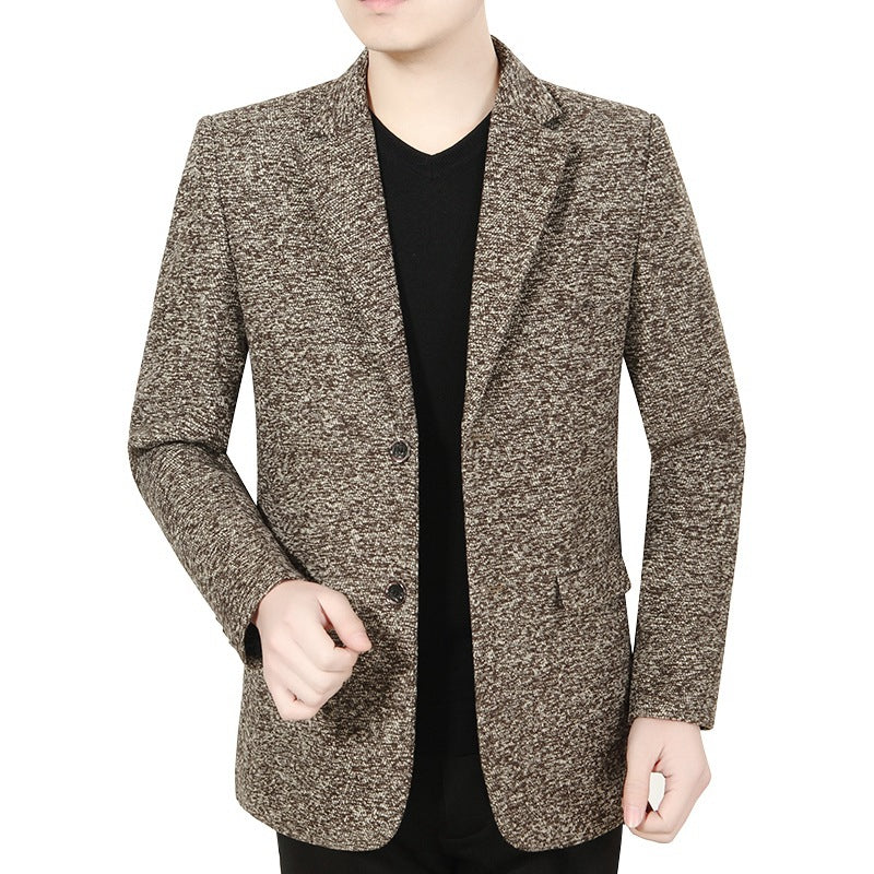 Herren Strukturiertes Casual-Sakko mit dezentem Melange-Effekt und Zweiknopf-Silhouette Drune