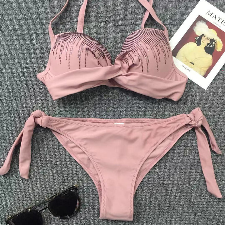 Damen Bikini-Set mit funkelnden Pailletten und verspieltem Bindedetail Drune