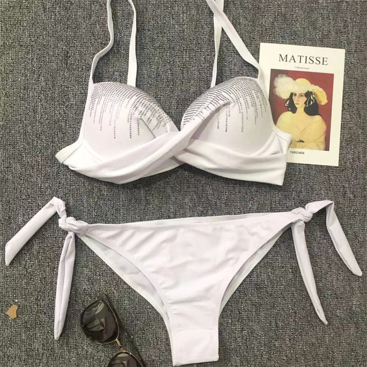 Damen Glamouröser Push-Up Bikini mit funkelnden Applikationen Drune